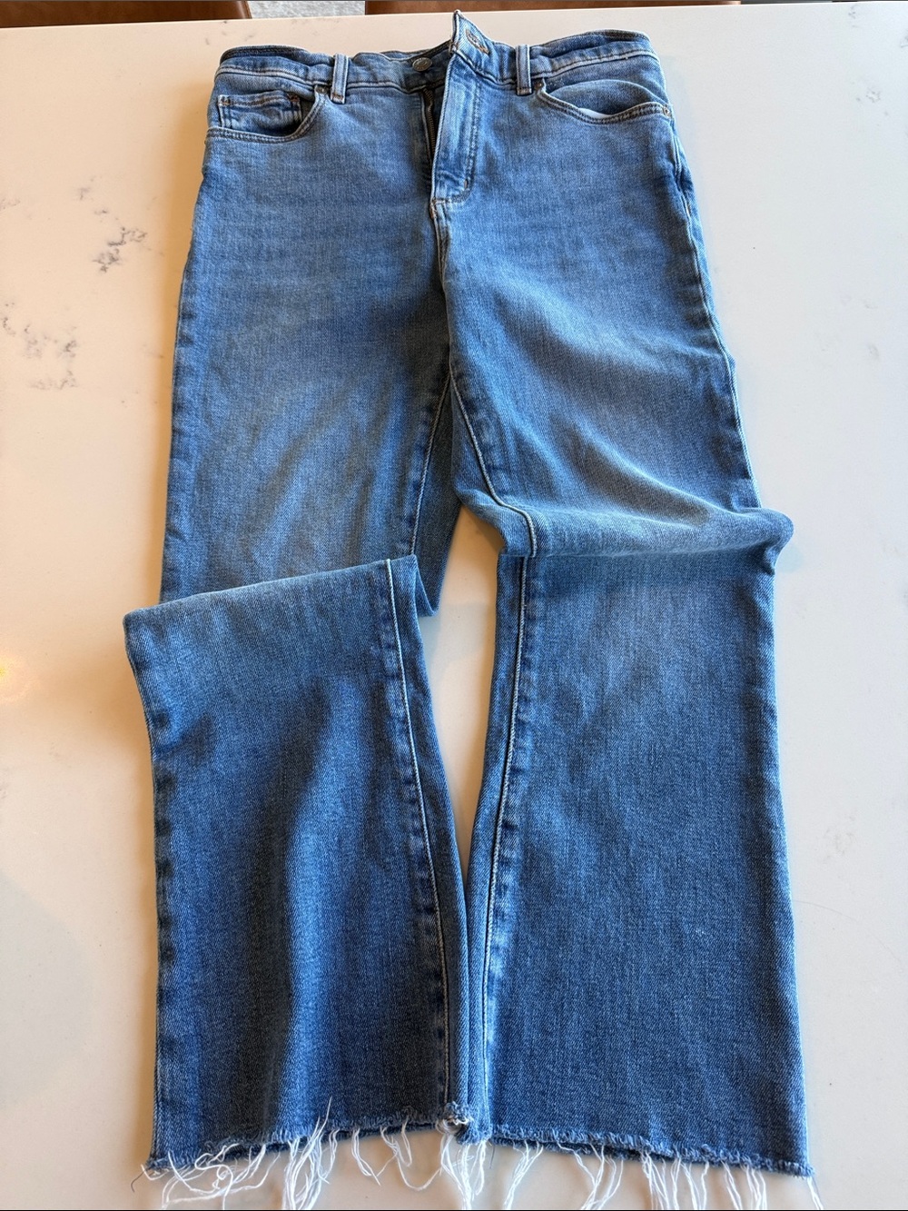 NWOT LOFT Fresh Cut High Rise Kick Crop Jeans In Authentic Light Indigo Wash